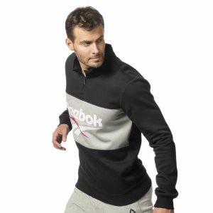 Reebok Classic Vector Quarter Zip Sweatshirt Herren - Schwarz - DE 285-JMH